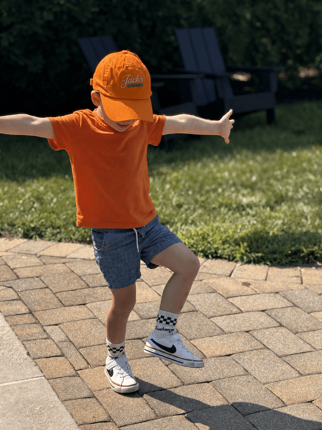 Jack wearing the new Jack's Cookies branding